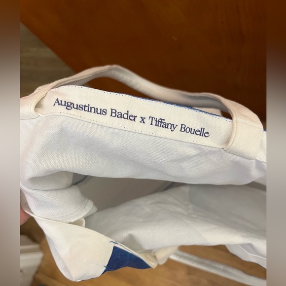 Augustinus Bader x Tiffany Bouelle EUC tote canvas shoulder bag blue white - Picture 4 of 10